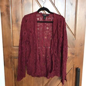 Crocheted lace cardigan